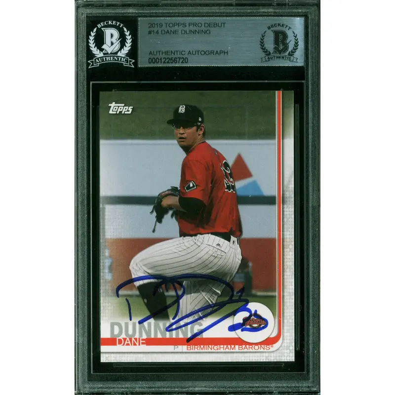 White Sox Dane Dunning Authentic Signed 2019 Topps Pro Debut #14 Card BAS Slab