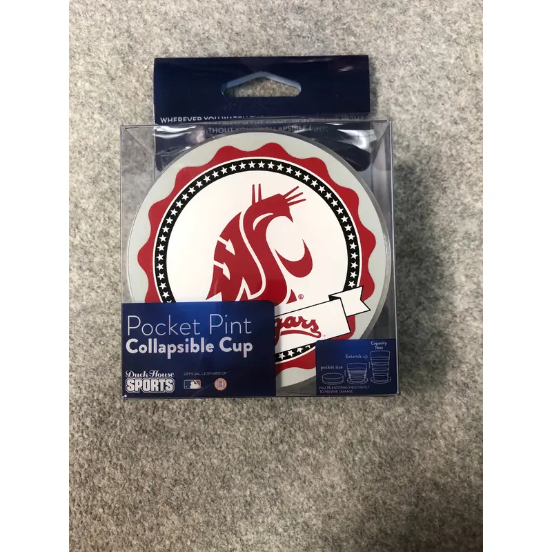 Duck House Plastic Pocket Pint WSU Collapsible Cup