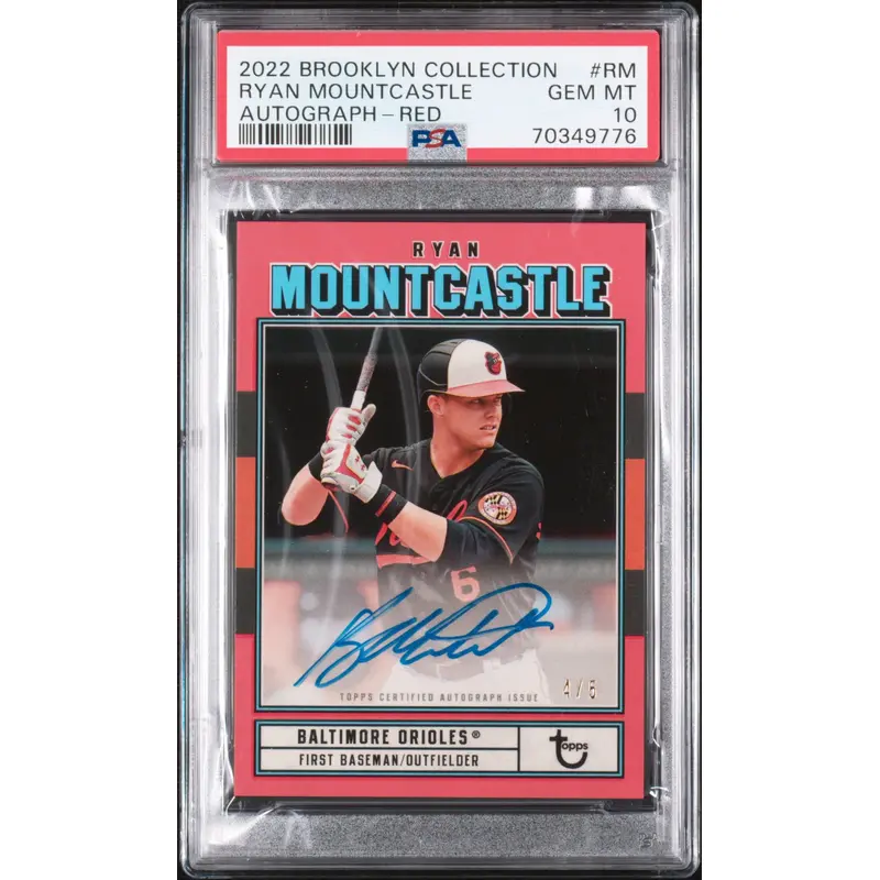 Ryan Mountcastle 2022 Topps Brookyln Collection Autograph Red #4/5 PSA 10 Gem Mint