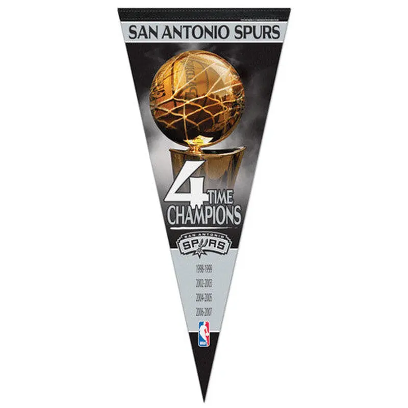 San Antonio Spurs 4-Time Champions EXTRA-LARGE Premium Felt Pennant