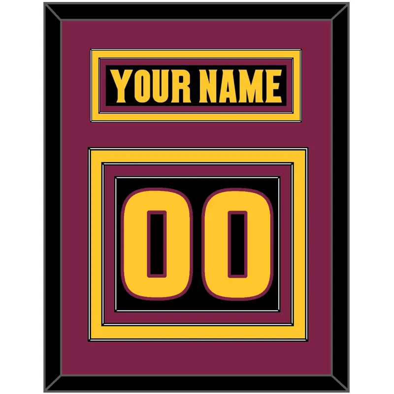 Arizona State Hockey Nameplate & Number (Back) - Alternate Black (2018-2024) - Triple Mat 3