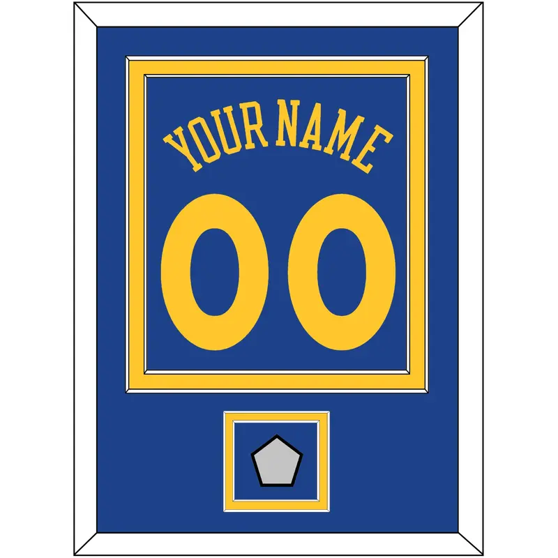 Golden State Name & Number With Finals Patch - Road Blue (2010-2019) - Double Mat 2