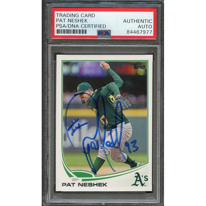 2013 Topps Update #US306 Pat Neshek Signed Card PSA Slabbed Auto A's