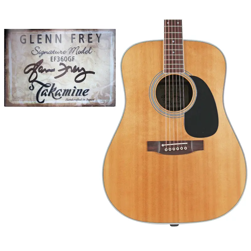 Glenn Frey The Eagles Signed Takamine Signature Acoustic Guitar w/ Case BAS LOA