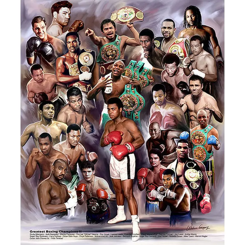Greatest Boxing Champions (25 Legends) Premium Poster Print - Wishum Gregory