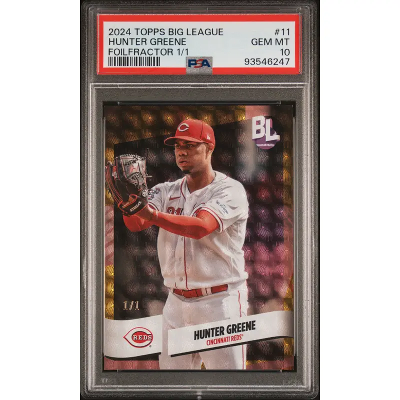 Hunter Greene 2024 Topps Big League #11 Foilfractor #1/1 PSA 10 Gem Mint