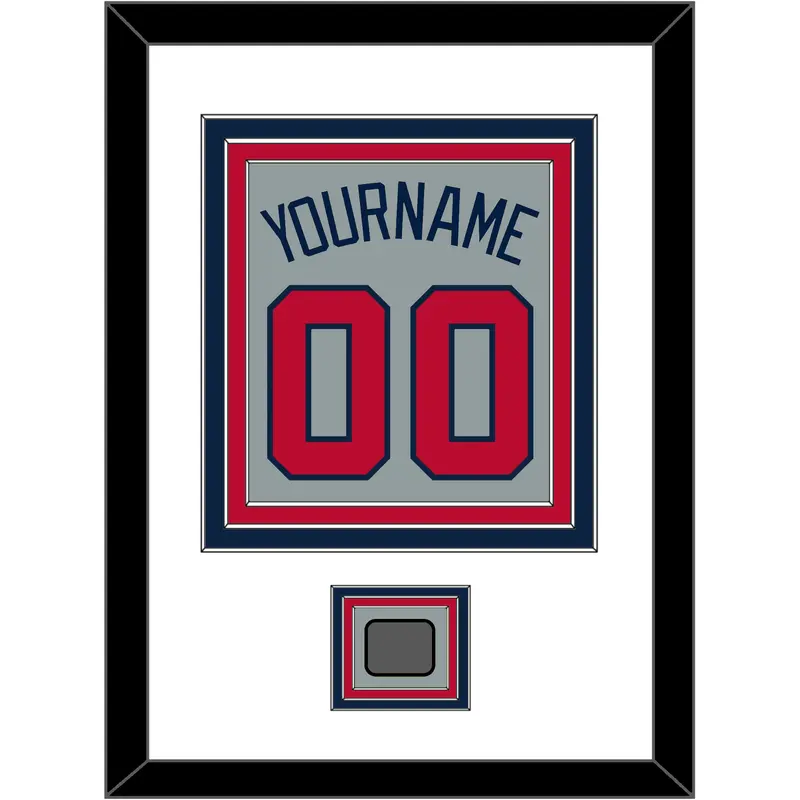 Atlanta Name, Number & World Series Jersey Patch - Road Gray - Triple Mat 1