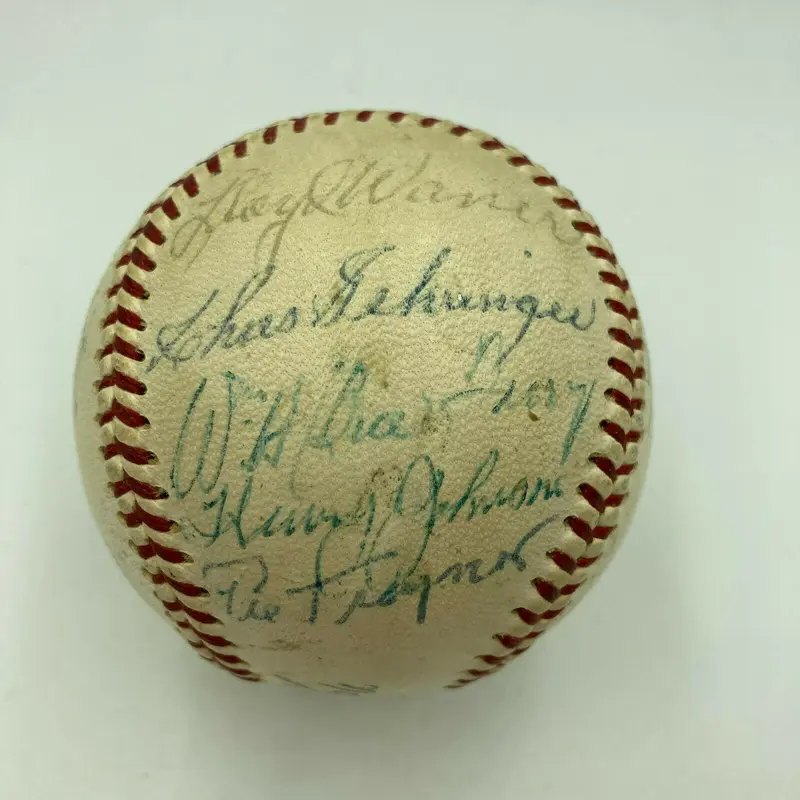 1969 HOF Induction Signed Baseball Pie Traynor Max Carey Sam Rice Grove JSA COA