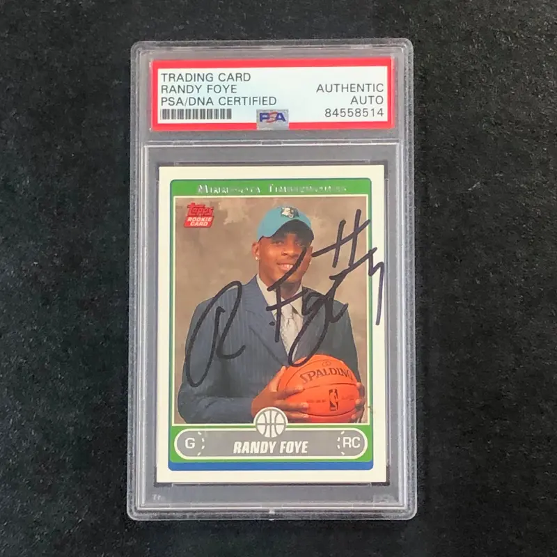 2006-07 Topps #250 Randy Foye Signed Card AUTO PSA Slabbed RC Minnesota Timberwolves
