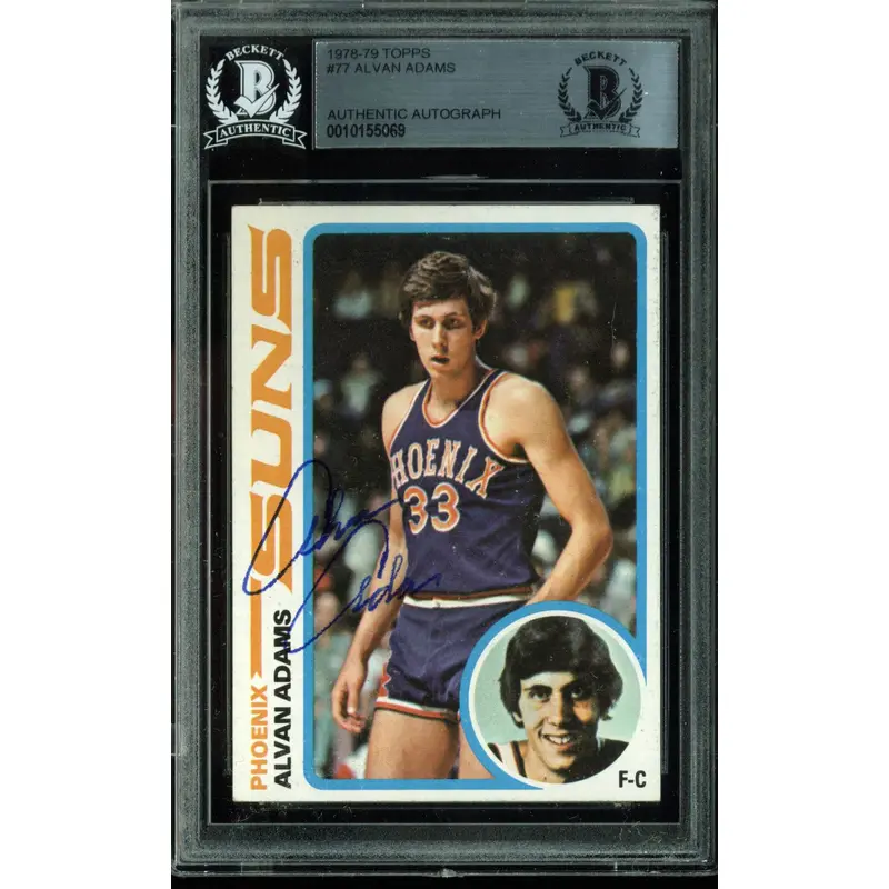 Suns Alvan Adams Authentic Signed Card 1978 Topps #77 Autographed BAS Slabbed