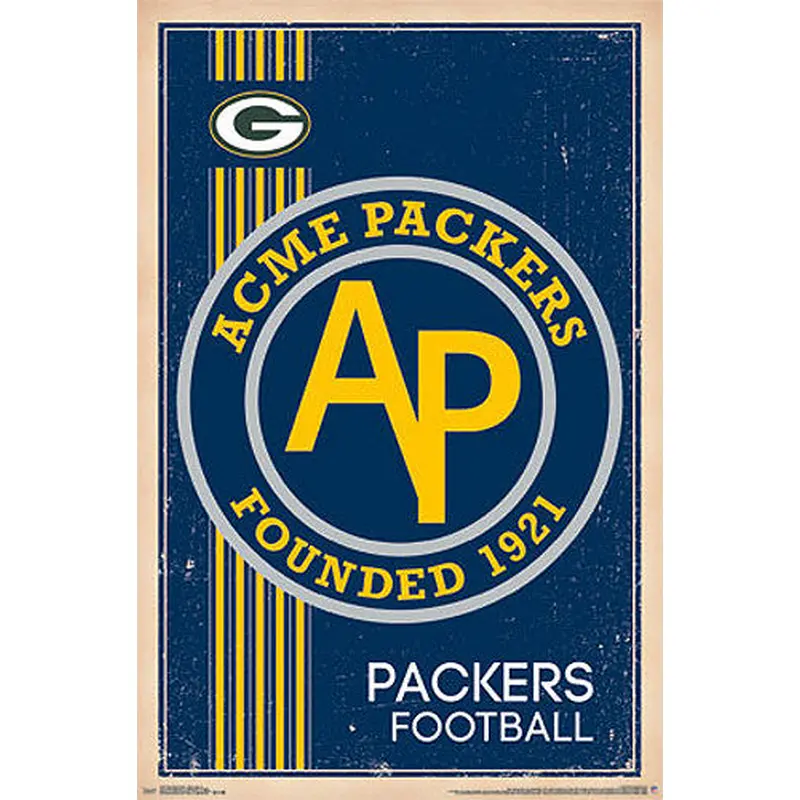 Green Bay Packers "Acme Packers" NFL Heritage Series Retro Logo Poster