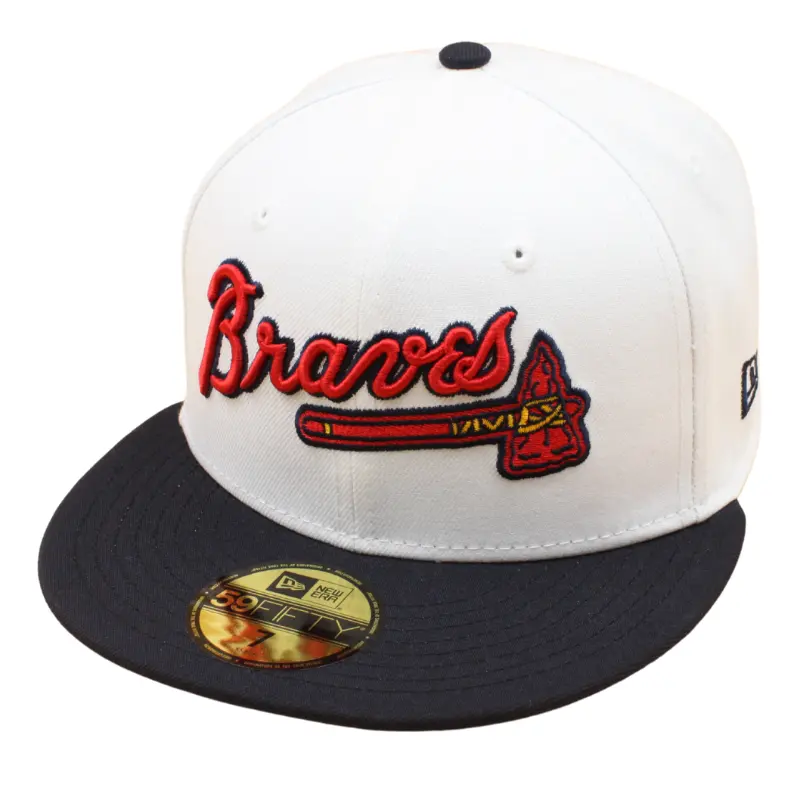 New Era 59FIFTY Fitted Cap - Atlanta Braves - Chrome/Navy - Grey UV