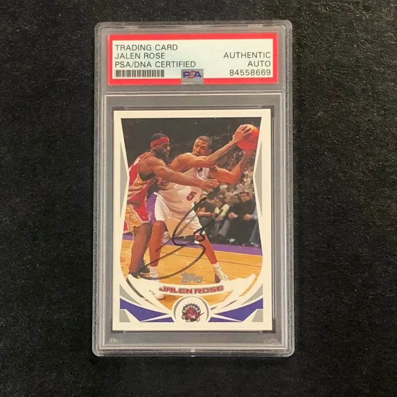 2004-05 Topps #157 Jalen Rose Signed Card AUTO PSA Slabbed Raptors