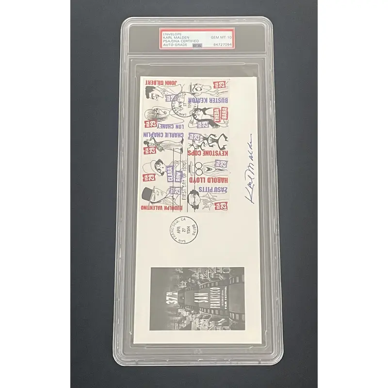 Karl Malden Signed Envelope PSA/DNA Slabbed Auto Grade 10 Actor