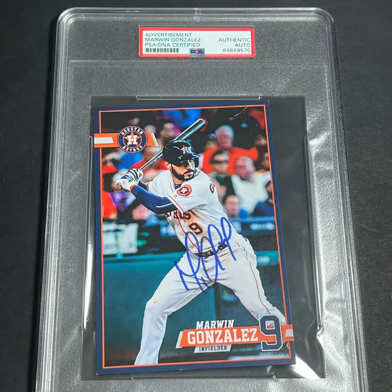Marwin Gonzalez signed Promo Card PSA/DNA Encapsulated Houston Astros autographed