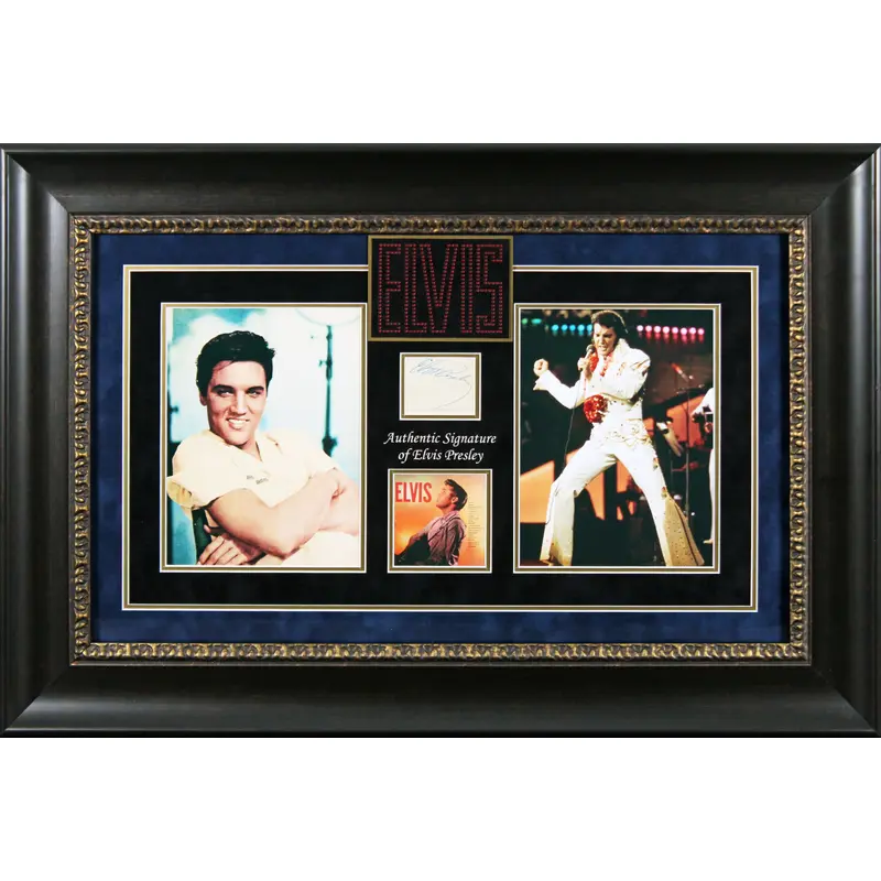 Elvis Presley Authentic Signed & Framed Cut Signature JSA #YY84429