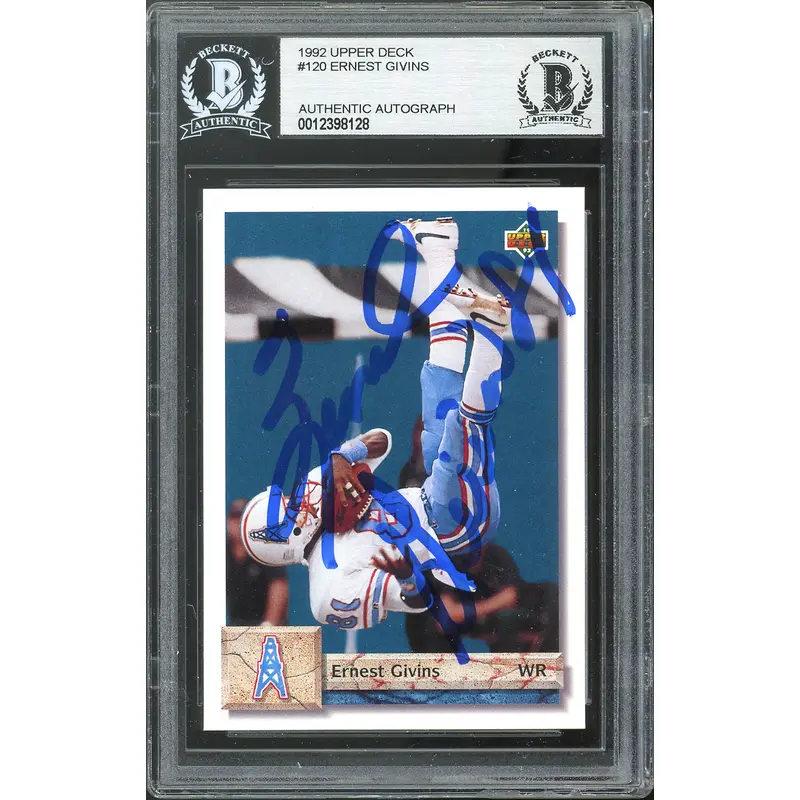 Oilers Ernest Givins Authentic Signed 1992 Upper Deck #120 Card BAS Slabbed