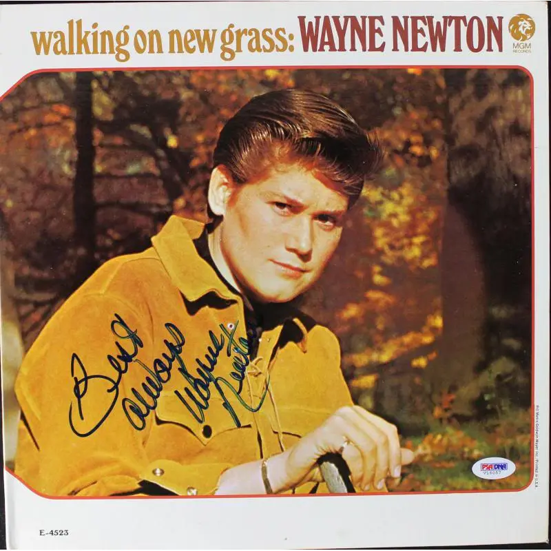 Wayne Newton Walking On New Grass Signed Album Cover W/ Vinyl PSA/DNA #V16057