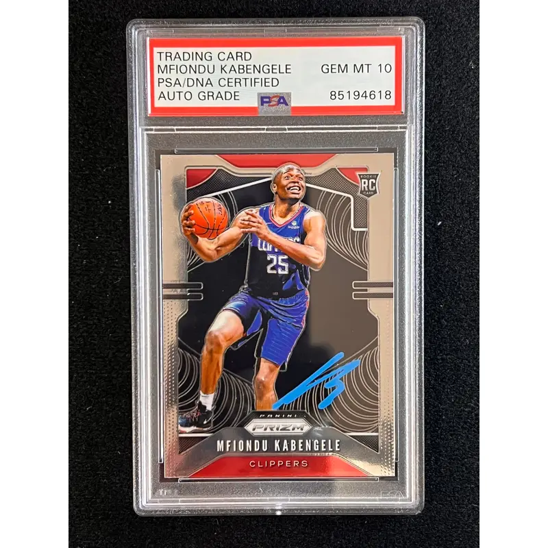 2019-20 Panini Mosaic #218 Mfiondu Kabengele Signed Card AUTO 10 PSA Slabbed Clippers