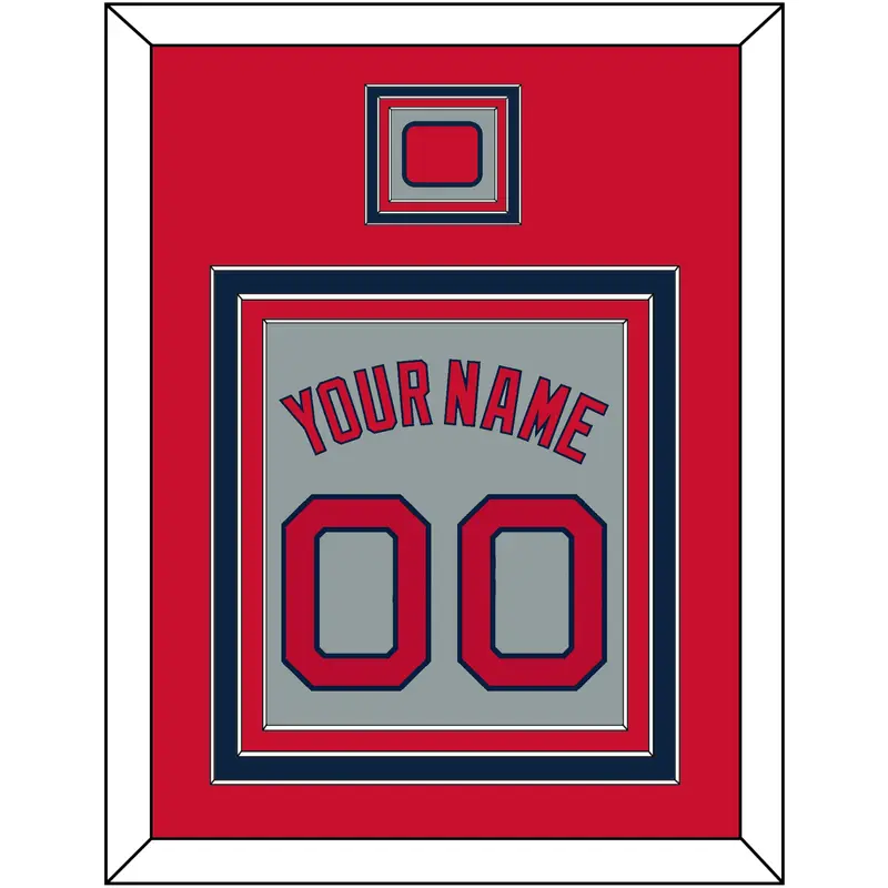 Boston Name, Number & Logo Patch - Road Gray - Triple Mat 2