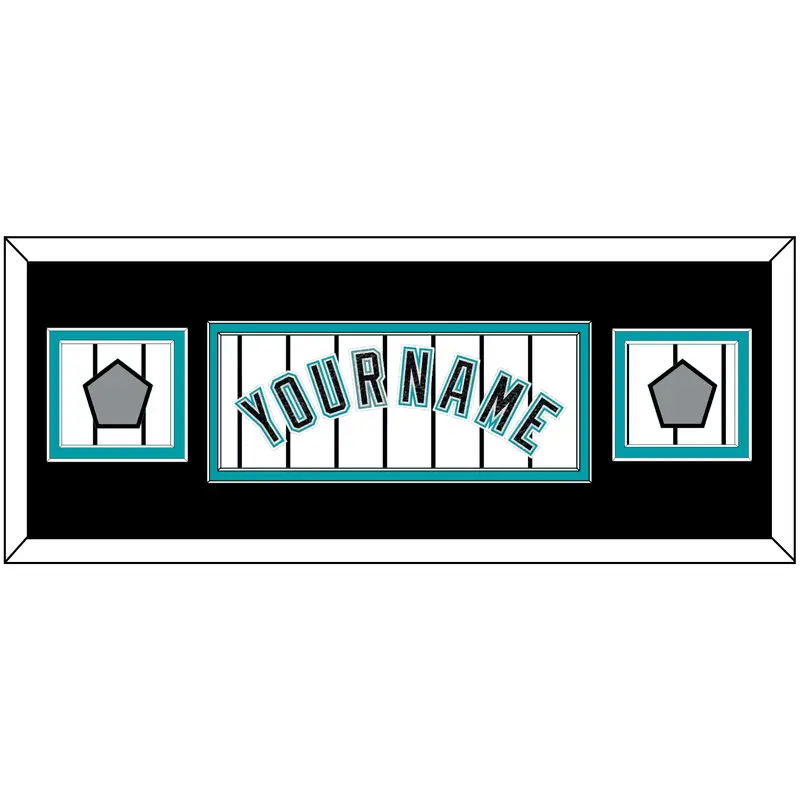 Florida Name & 2 World Series Patches - Home White Pinstripes (2003-2011) - Double Mat 6