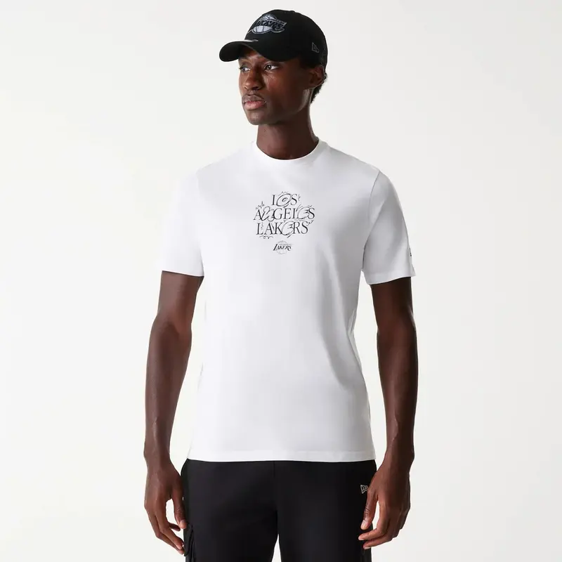 LA Lakers NBA Court Graphic White T-Shirt