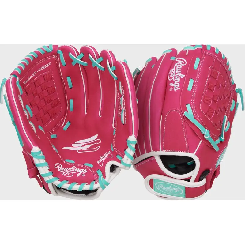New Rawlings YOUTH Sure Catch 10.5" Glove - RHT - Pink/Mint