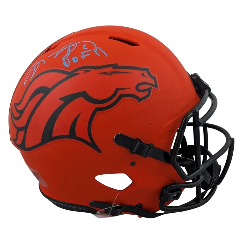 Broncos Shannon Sharpe "HOF 2011" Signed Rave F/S Speed Proline Helmet BAS Wit