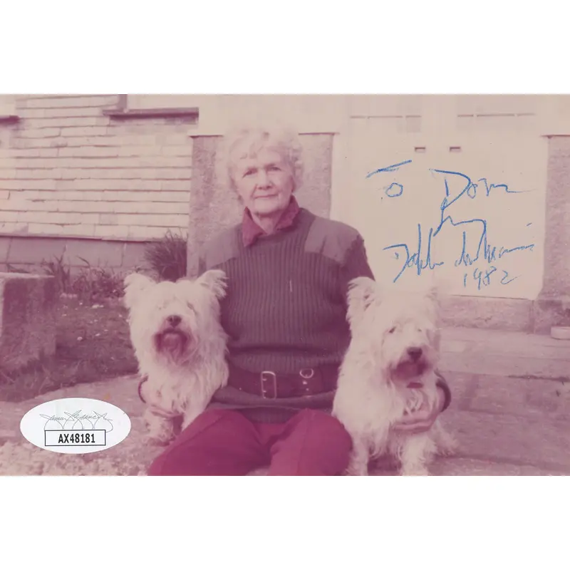 Daphne du Maurier The Birds "To Don" Authentic Signed 3.5x5.5 Photo JSA #AX48181