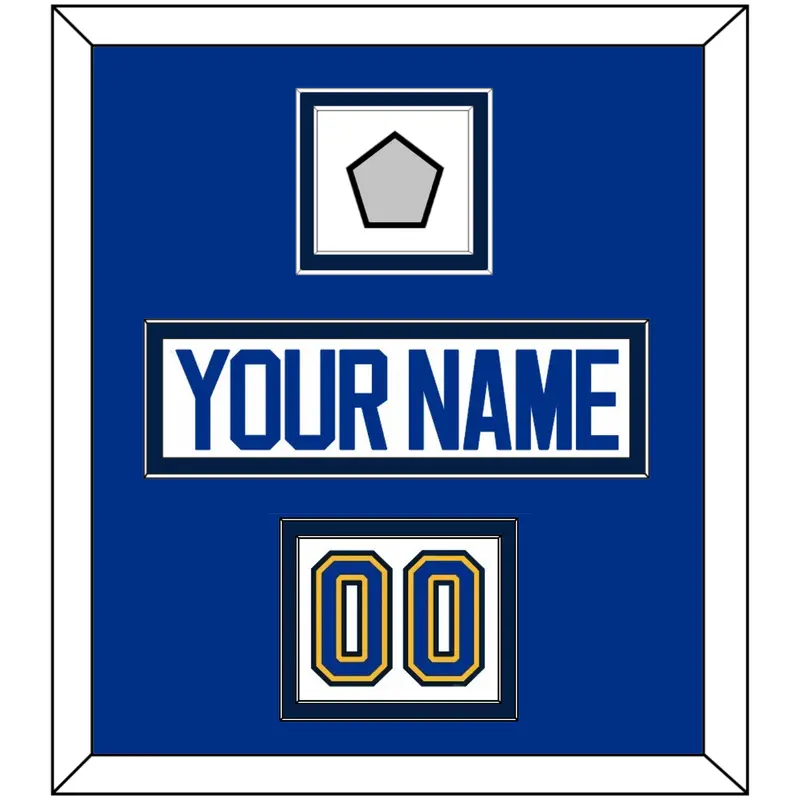 St. Louis Nameplate, Number (Shoulder) & Stanley Cup Finals Patch - Road White - Double Mat 2