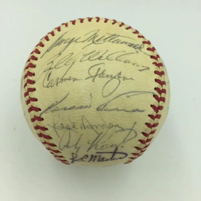 1974 Chicago Cubs Team Signed Baseball Ernie Banks Billy Williams JSA COA