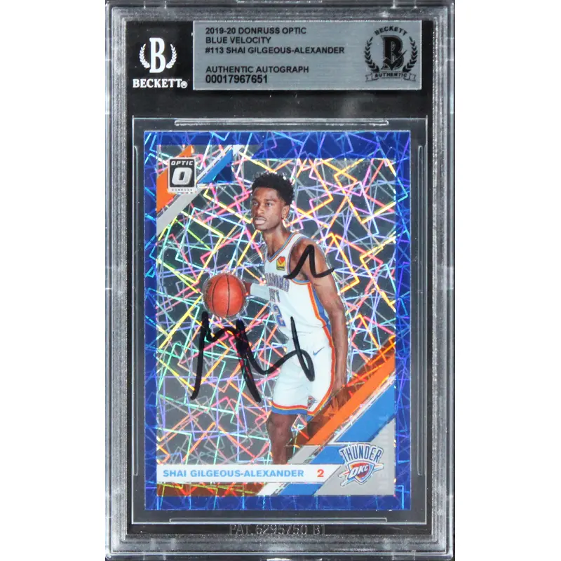 Thunder Shai Gilgeous-Alexander Signed 2019 Donruss Optic BV #113 Card BAS Slab