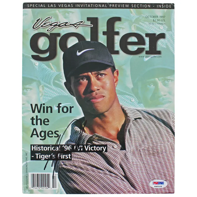 Tiger Woods Authentic Signed October 1997 Vegas Golfer Magazine PSA/DNA #K40109