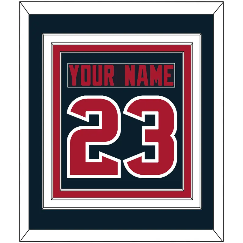Houston Nameplate & Number (Back) Combined - Alternate Blue (2017-2023) - Triple Mat 2