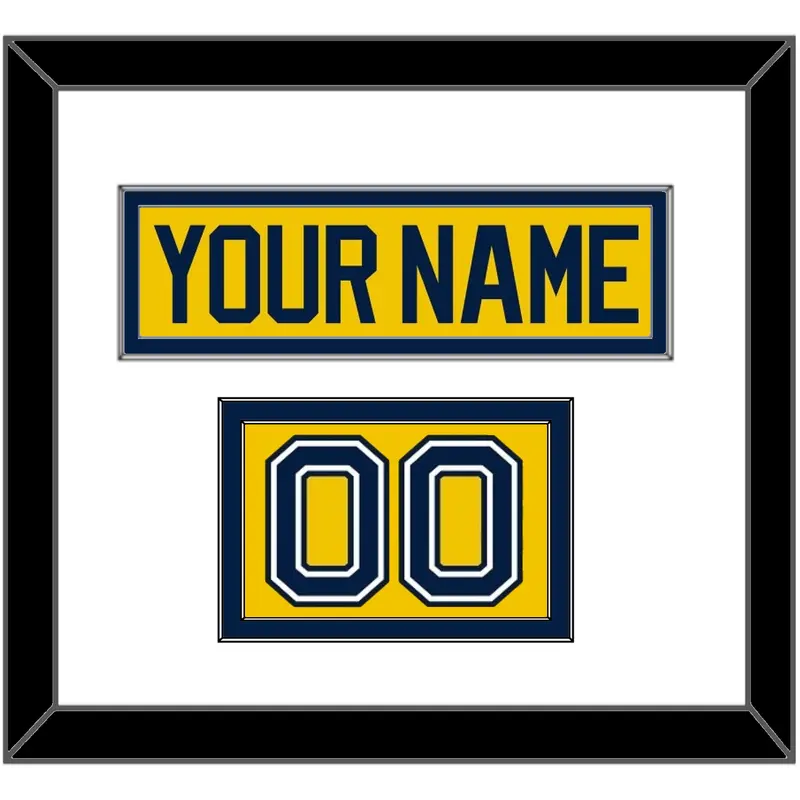 Michigan Hockey Nameplate & Number (Shoulder) - Alternate Maize (2021-2023) - Double Mat 1