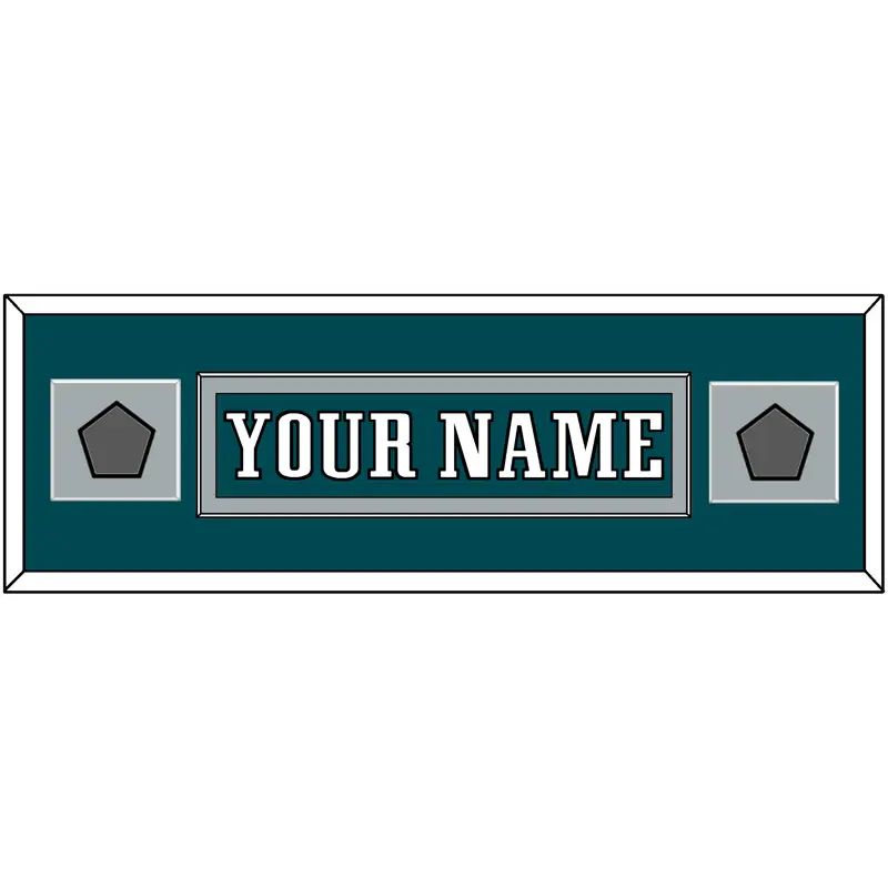 Philadelphia Nameplate & 2x Super Bowl Jersey Patches - Home Green - Single Mat 4
