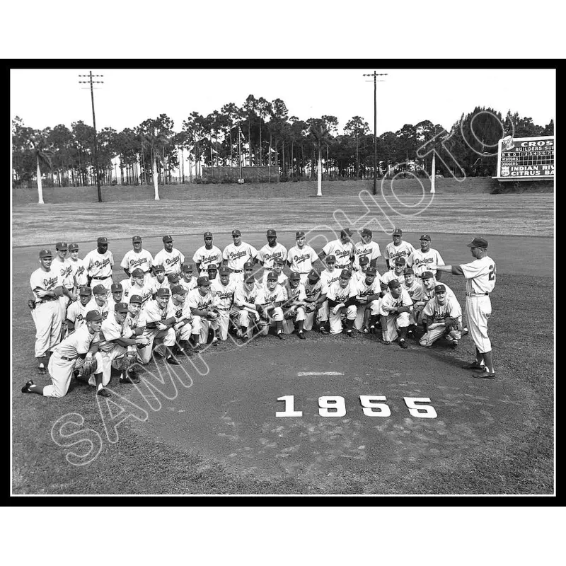 1955 Brooklyn Dodgers 11X14 Photo - Robinson Reese Spring Training - 1488