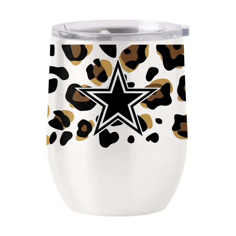 Dallas Cowboys 16oz Neutral Leopard Stainless Curved Beverage