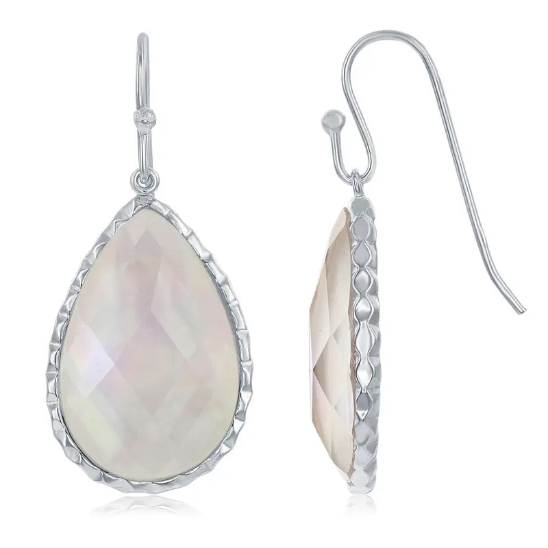 Sterling Silver Teardrop MOP Doublet Earrings