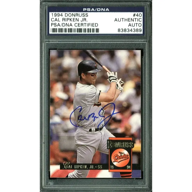 Orioles Cal Ripken Jr. Authentic Signed Card 1994 Donruss #40 PSA/DNA Slabbed