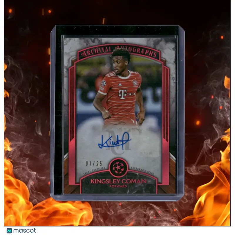 2022 Topps Museum Collection UEFA Kingsley Coman Arichival Ruby Red Auto 07/25