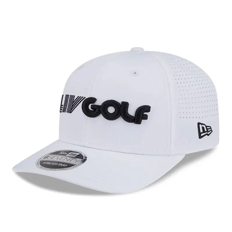 LIV Golf 2025 White 9SEVENTY Stretch Snap Adjustable Cap