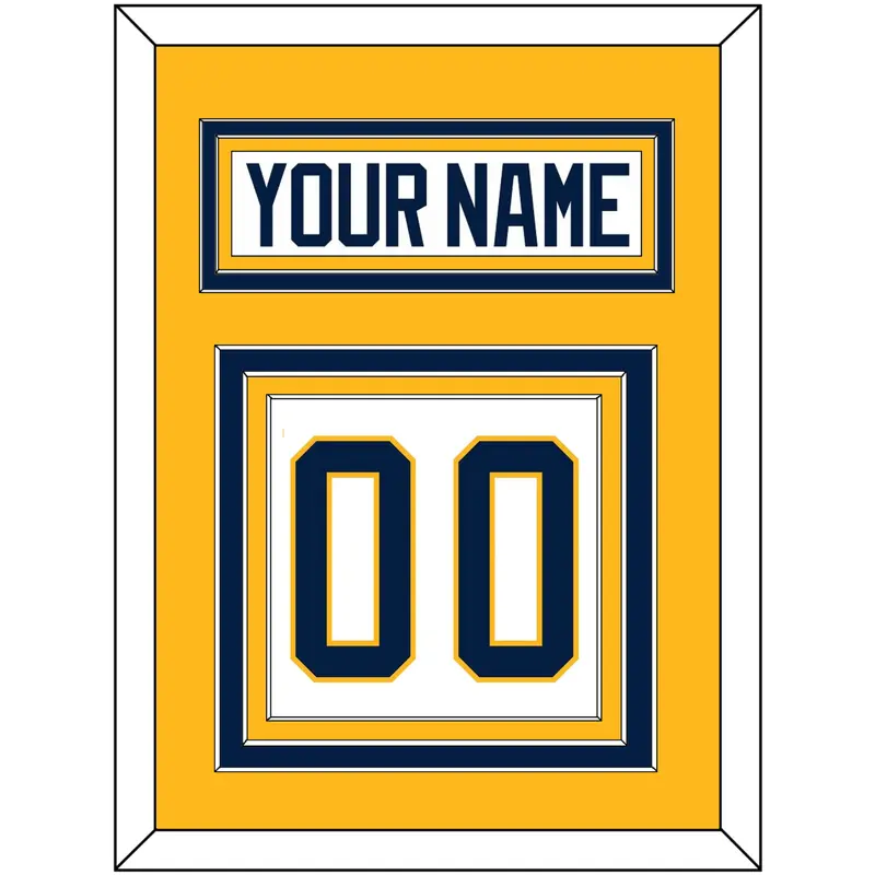 Buffalo Nameplate & Number (Back) - Road White (2010-2020) - Triple Mat 3