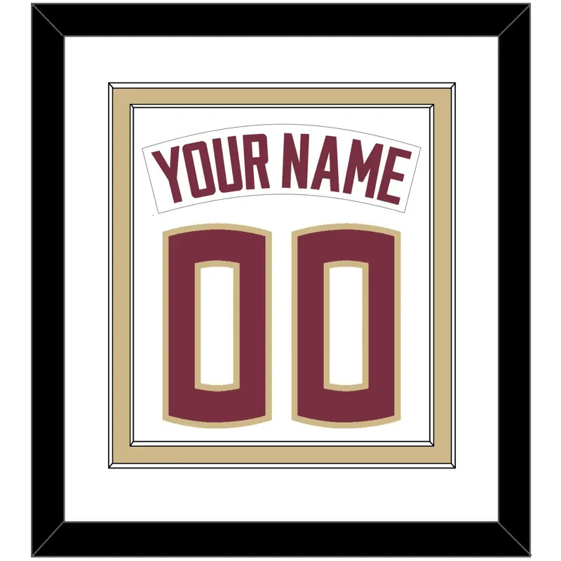 Florida State Baseball Nameplate & Number (Back) Combined - Home White - Double Mat 1