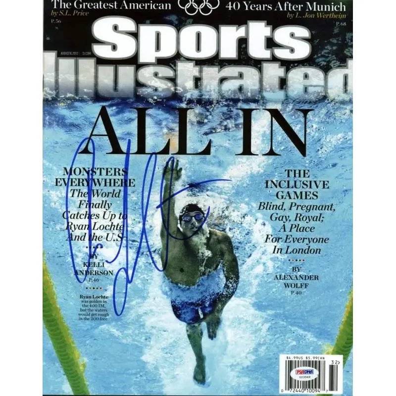 Ryan Lochte Olympics Swimming Signed Authentic 11X14 Photo PSA/DNA #U23549