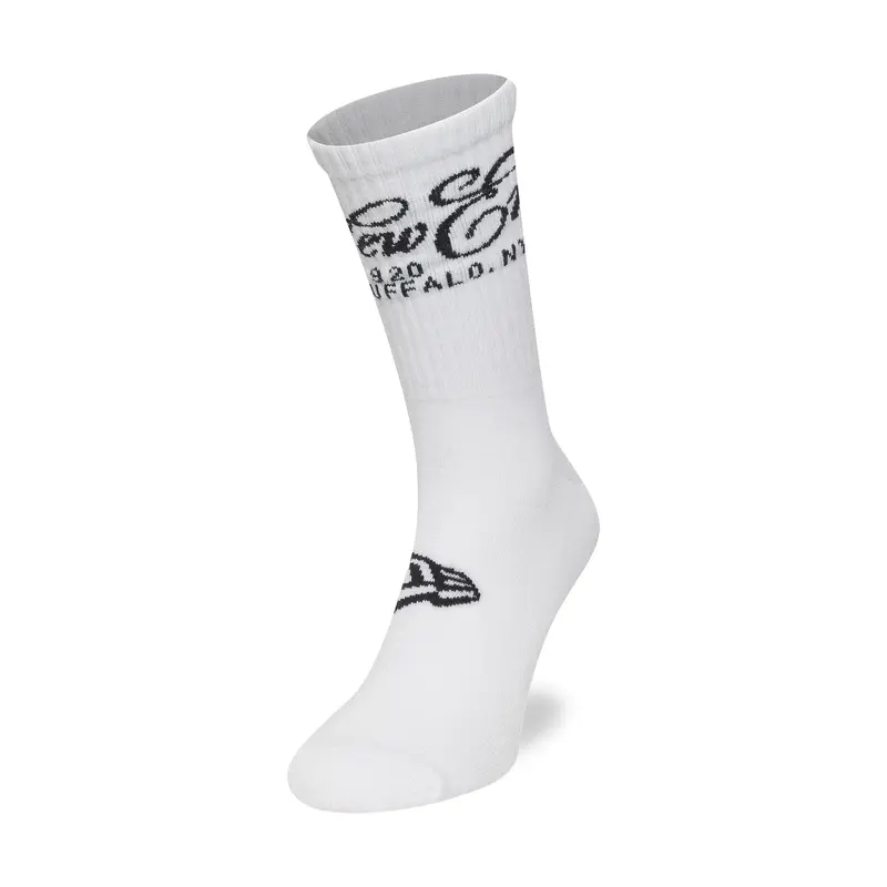 New Era Script White Crew Socks