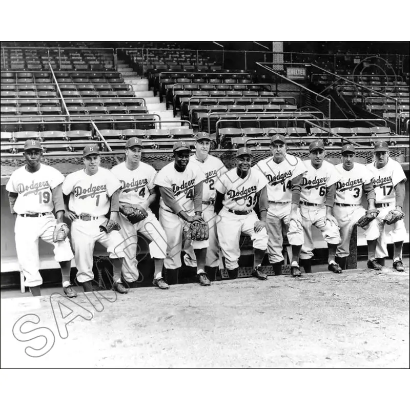 1954 Brooklyn Dodgers 8X10 Photo - Robinson Hodges Campanella Alston Snider - 888