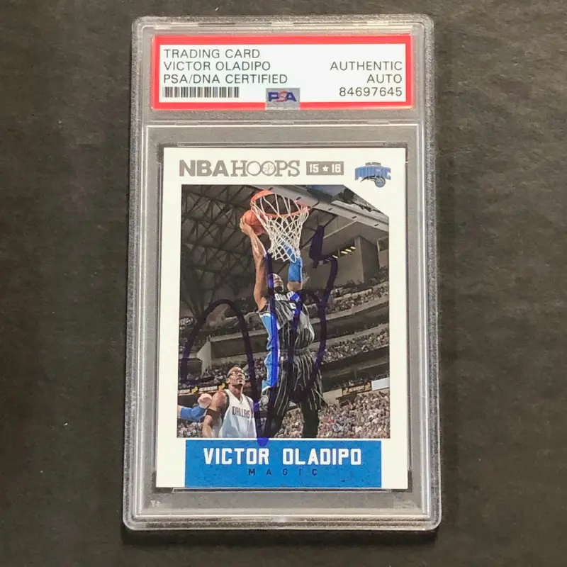 2015-16 NBA Hoops #210 Victor Oladipo Signed Card AUTO PSA/DNA Slabbed Magic