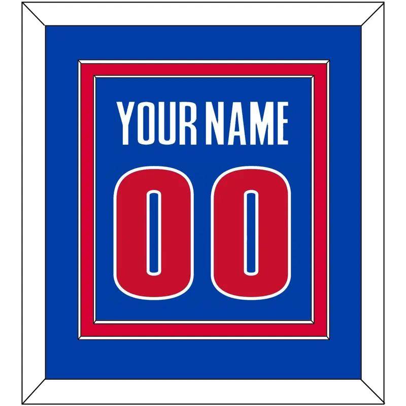 Detroit Name & Number - Road Blue (2001-2017) - Double Mat 2