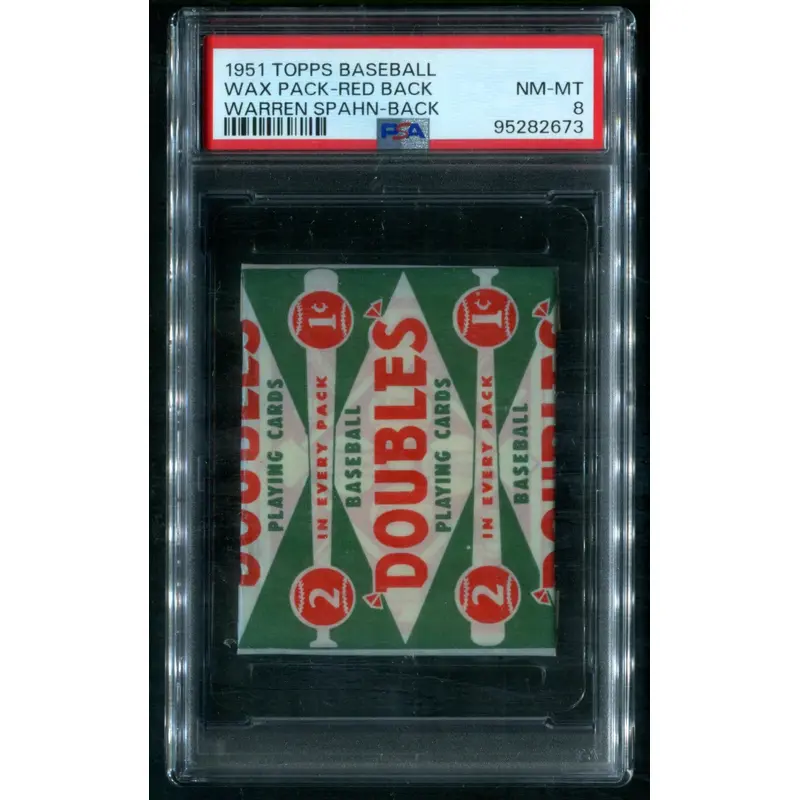 1951 Topps Baseball Red Back Unopened Wax Pack (Spahn Back) PSA 8 *2673